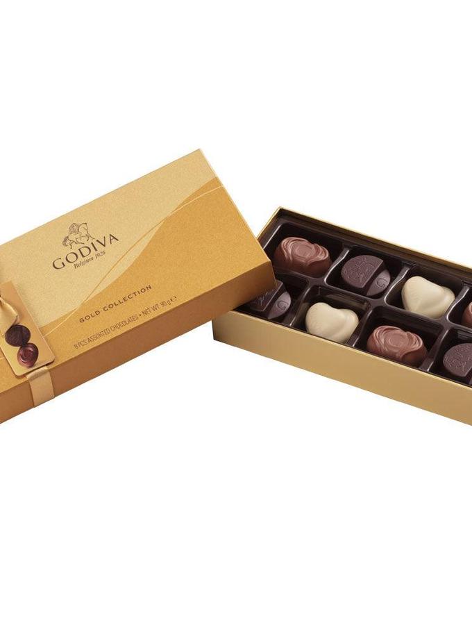 Assorted Chocolate Gold Gift Box, 8 pc Same Day Delivery